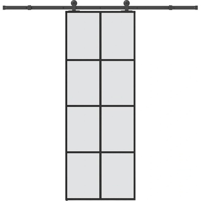 vidaXL Плъзгаща се врата с обков 76x205 см ESG стъкло и алуминий (3332888)