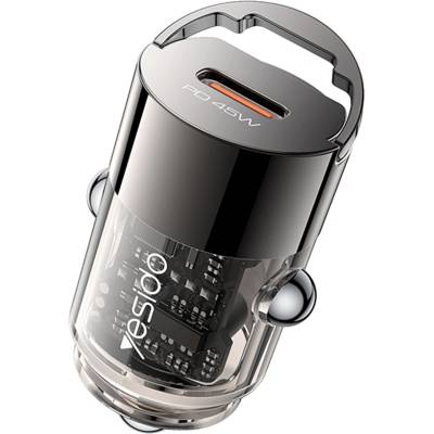 YESIDO Скрита зарядна букса - Yesido Hidden Car Charger (Y67) - Type-C, PD45W, алуминий - Черен