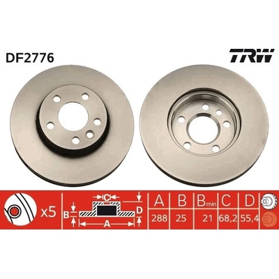 Brzdový kotúč TRW DF2776
