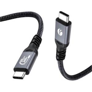 VCOM кабел Cable Thunderbolt 5 / USB4 - USB-C 80Gbps PD240W 0.6m Black - CU584M-0.6m (CU584M-0.6m) - tehnik