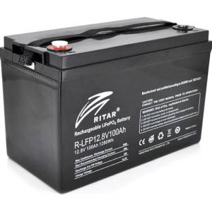 Ritar Литиево йонна LIFePO4 Батерия за соларни системи LFP12.8V100AH 12V / 100Ah -330/ 172 /214 mm F12/M8 RITAR (RITAR-LFP-12.8V-100AH) - megamag