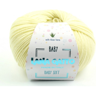 Lana Gatto pletací příze vlna merino BABY SOFT světle žlutá
