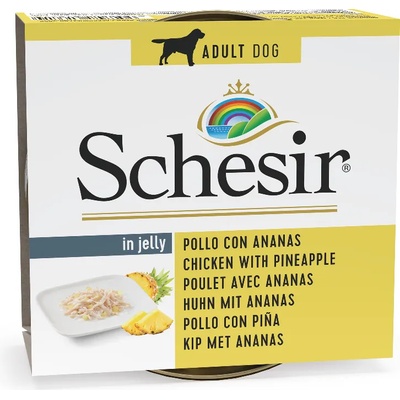 Schesir 24х150г Schesir, консервирана храна за кучета - пиле с ананас