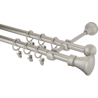 GARNÝŽE-HEBR Garnýž Koloseo chrom mat dvojitá 320 cm