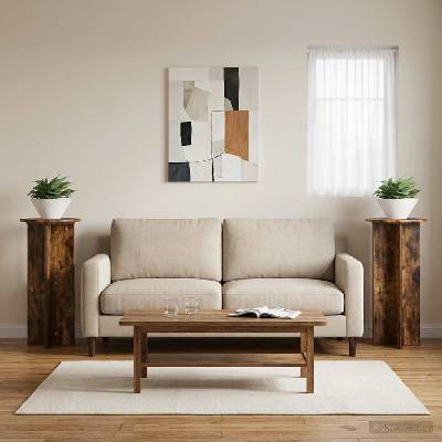 vidaXL Стойка за растения 2 бр. Опушен дъб 40 x 40 x 80 cm (899704)