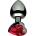 XMS Метално дилдо Butt Plug "SILVER HEART RED" 8 см. Размер-M