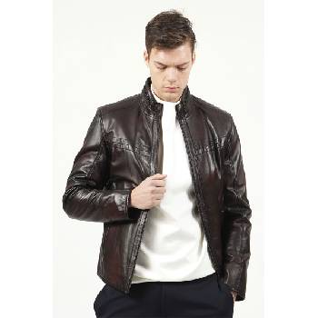 Jacket Club Мъжко яке от естествена кожа e-1097 - Тъмнокафяво #318630 (318630_Кафяво)