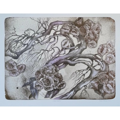 Darina Berková, Jarná impresia 50x65 cm - fialovo-hnedá 27/50