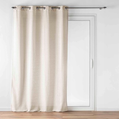 Douceur d`Interieur Béžový závěs s očky a efektem lnu, LUOLINE, 140 x 240 cm