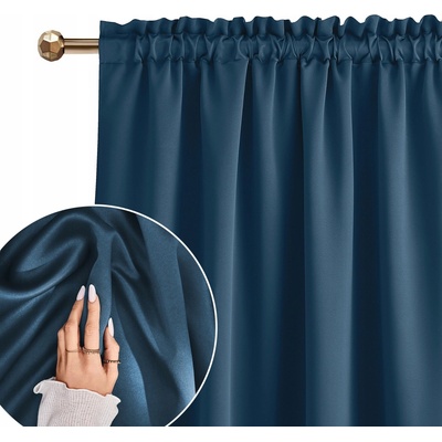 Hotový závěs Room99 zatemňovací modrý na pásce polyester 140x260 cm