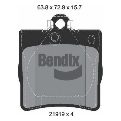 Sada brzdových destiček, kotoučová brzda BENDIX Braking BPD1499