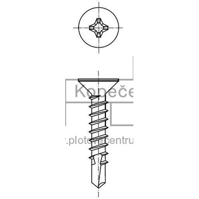 Šroub TEX se zápustnou hlavou 4,8x25mm