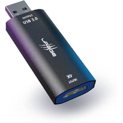 uRage Video Capture Stream Link 4K, HDMI към USB-A / USB-C, 4K вход, алуминиев корпус, черен (HAMA-219824)