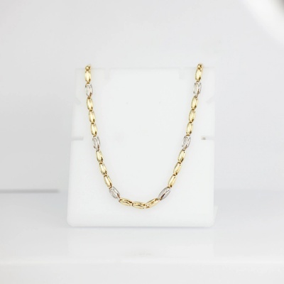 Lillian Vassago Exkluzivní článkový řetízek se zirkony v kombinovaném zlatě LLV01-GCH017YW