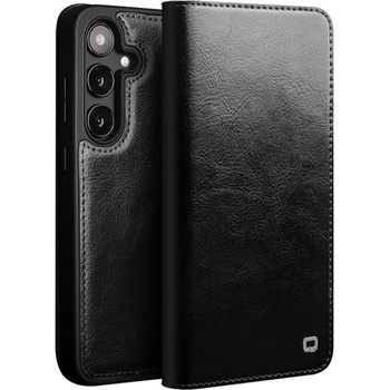 Qialino Кожен Калъф за Samsung S25 Plus, Qialino Book Case, Черен (5966011327412)