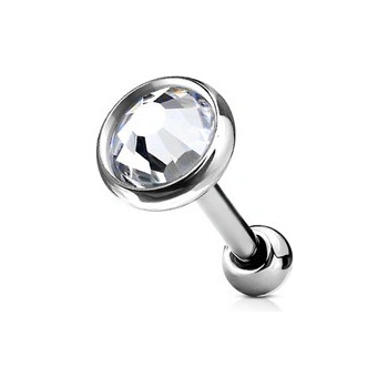 Šperky4U cartilage piercing do ucha čirý kámen CP1013-03-C