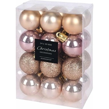 HOME STYLING COLLECTION Vianočné ozdoby gule zlaté priemer 3 cm 24 ks