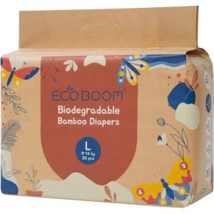 Eco Boom Бамбукови пелени Eco Boom Pure - Размер 4, 9-14 kg, 30 броя (ECO BOOM) - baby