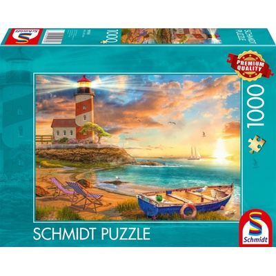 SCHMIDT Západ slunce nad zátokou s majákem 1000 dílků