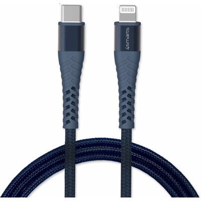4smarts Кабел 4smarts MFI PremiumCord USB-C to Lightning Cable XXL (4S465598), от USB C(м) към Lightning(м), 3m, 20W, син (4S465598 / 50462)