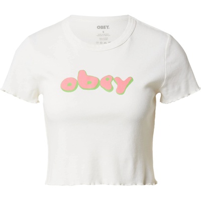 Obey Тениска бяло, размер XS