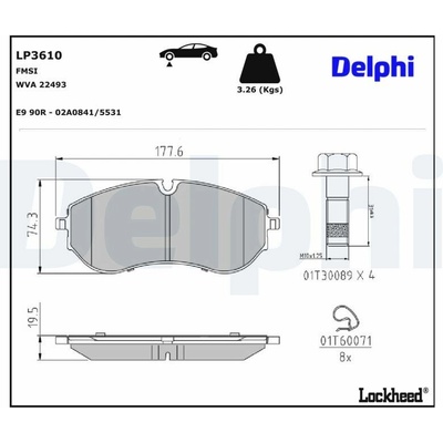 Sada brzdových platničiek kotúčovej brzdy DELPHI LP3610