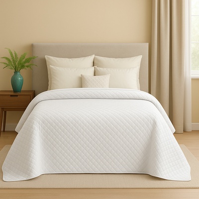 Takoy Přehoz na postel ze sametu prošívaný do geometrického vzoru-HF-379148 170 x 210 cm