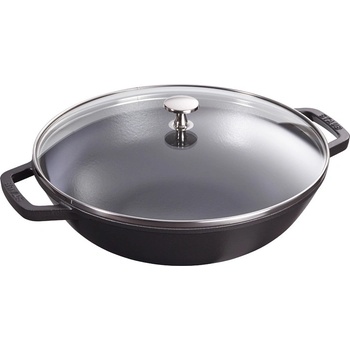 Staub wok se skleněnou poklicí 37cm černý