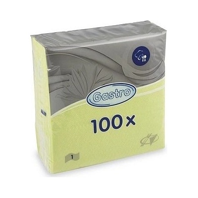 Gastro ubrousky papírové 1V 100ks světle zelené 33x33cm