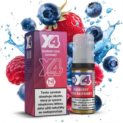 X4 Bar Juice Blueberry Sour Raspberry 10 ml 10 mg – Zboží Mobilmania