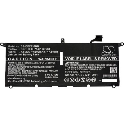 Cameron Sino Батерия за лаптоп DELL XPS 13 2018, XPS 13 9370, 0H754V, DXGH8 LiPo 7.6V 6300mAh CAMERON SINO (CS-DEX937NB)
