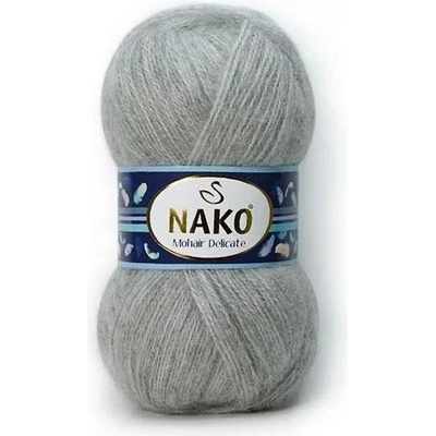 Pletací příze Nako Mohair Delicate 195 - šedá