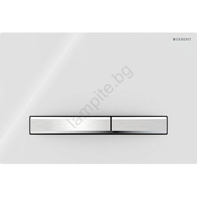 Geberit 115.788. 11.2- Бутон за смиване Sigma50 24, 6x16, 4 cm бял/матов хром (GB0024)