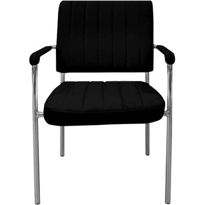 RFG Посетителски стол RFG Glos M, екокожа, метална основа, до 120 kg, черен (4010100315)