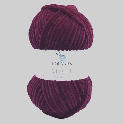 POPYARN Pletací příze Velvet B043 - vínová