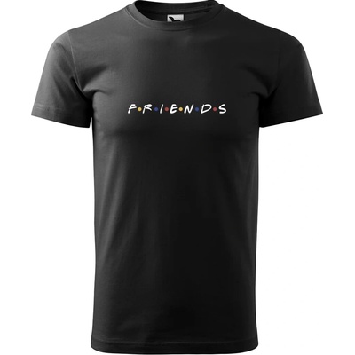Sablio tričko s potlačou Seriál Priatelia Friends nápis černé