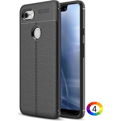 Google Pixel 3 XL Удароустойчив Litchi Skin Калъф и Протектор
