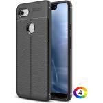 Google Pixel 3 XL Удароустойчив Litchi Skin Калъф и Протектор