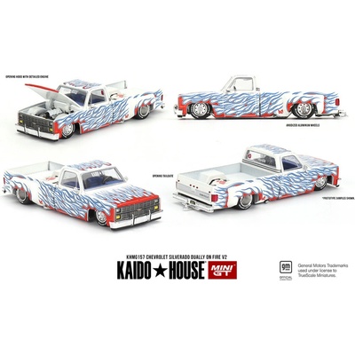 MINI GT Chevrolet Silverado Dually on Fire V2 1:64