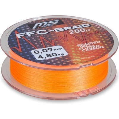 MS Range šňůra FFC-Braid oranžová 200m 0,11mm