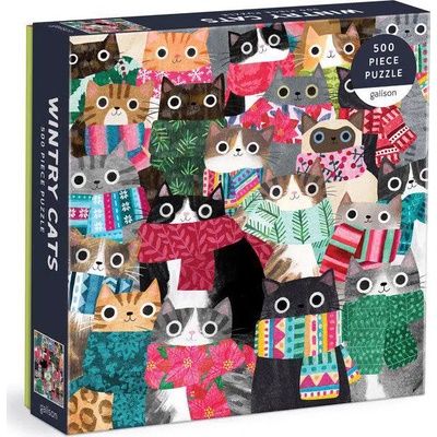 Galison - Puzzle Wintry Cats - 500 piese