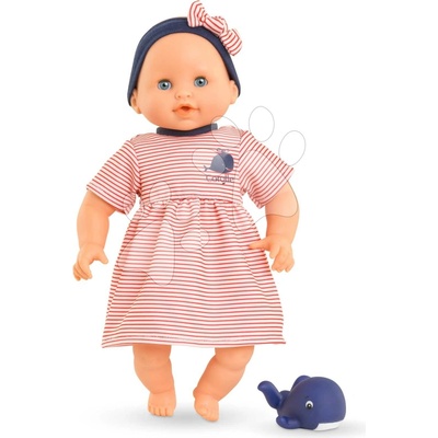 Corolle Baby Bath Calypso Mon Premiere Poupon s modrými klipkajúcimi očami a veľrybou 30 cm