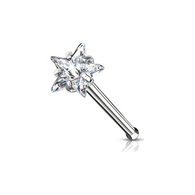 Šperky4U piercing do nosu hvězdička čirý zirkon N0134C – Zboží Dáma