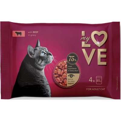 My Love SET s hovädzím mäsom v omáčke 4 x 85 g