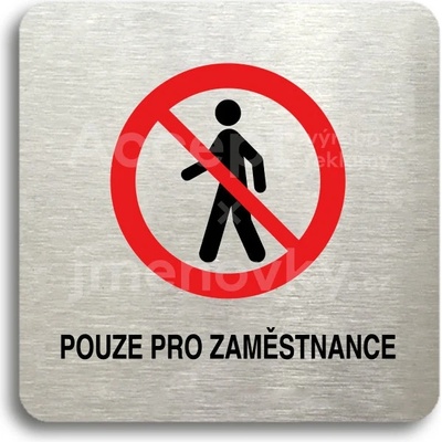 ACCEPT Piktogram pouze pro zaměstnance II - stříbrná tabulka - barevný tisk bez rámečku