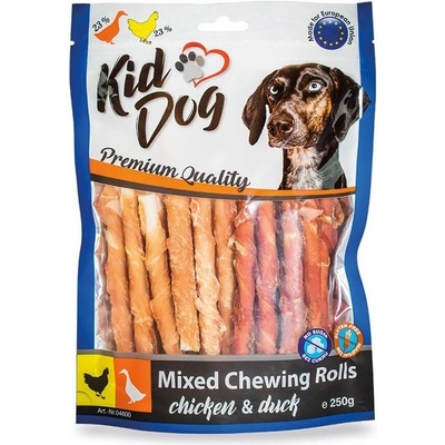 KIDDOG Mix от бизонски пръчици с пилешко и патешко месо 250 г