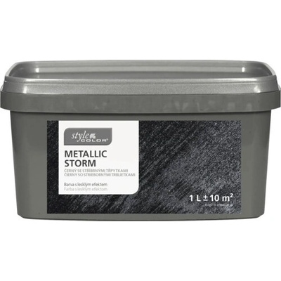 StyleColor Metallic Storm 1 l Čierna so striebornými trblietkami