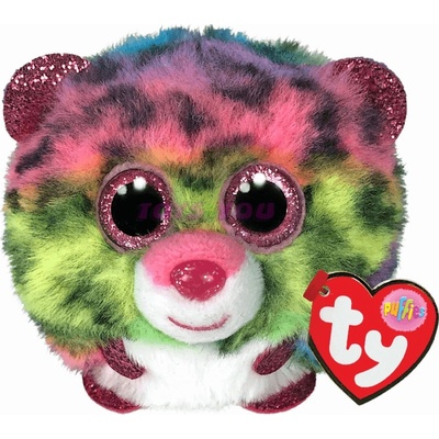 TY Puffies DOTTY vícebarevný leopard 10 cm