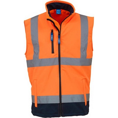 Yoko reflexná softshellová vesta HV006 Fluorescent Orange
