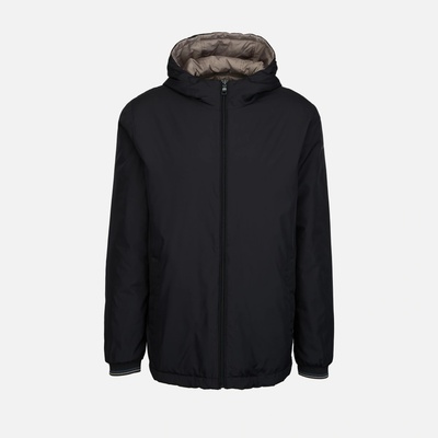 Geox Men's Black Jacket Jharrod Mens čierna šedá